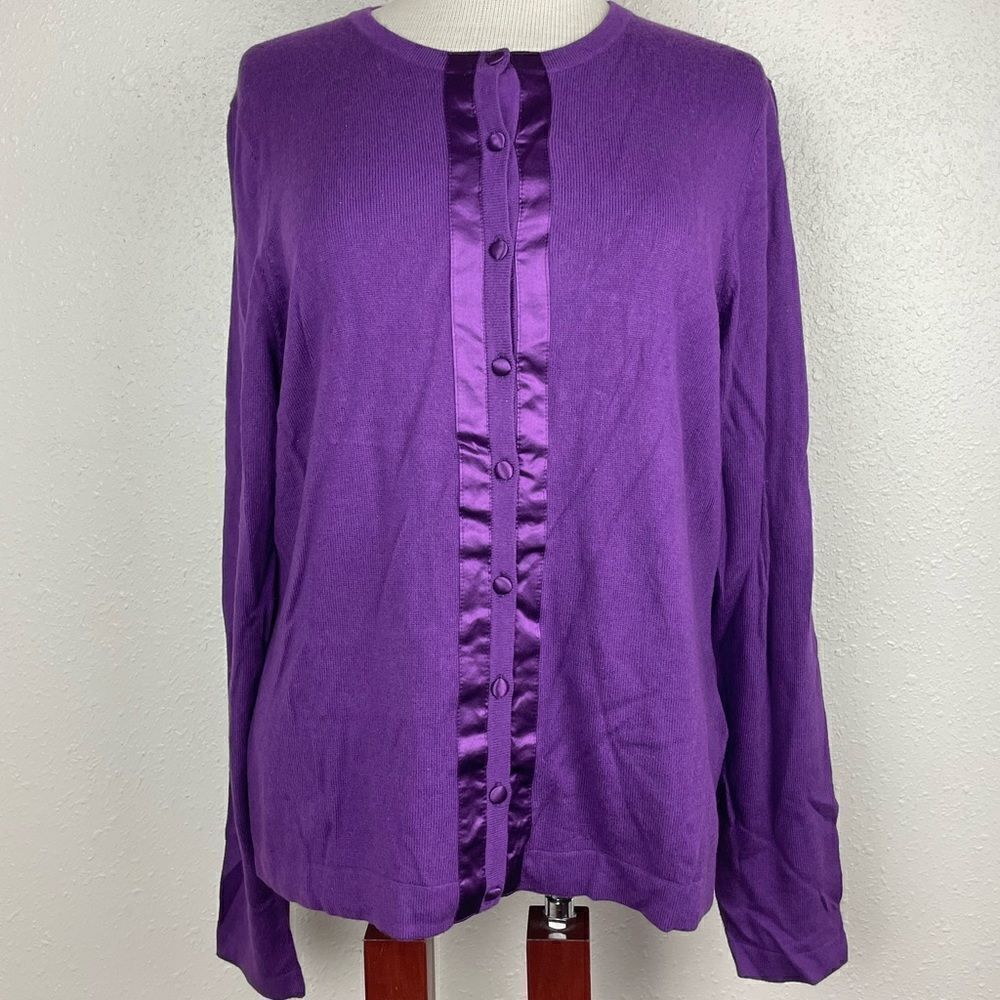 Pre-Owed Gap Womens Purple Cardigan Sweater Size XL